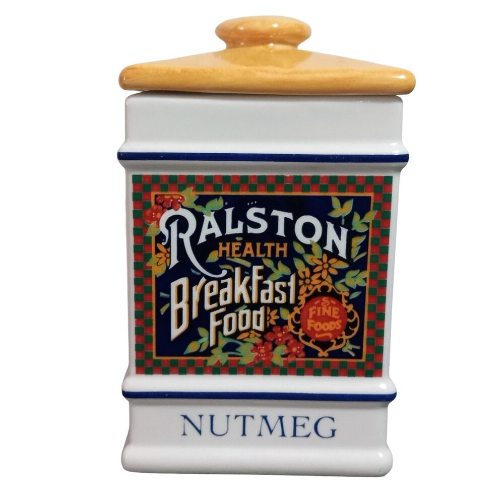 VTG The Country Store Spice Jar Nutmeg With Lid Ralston Breakfast Food 1991
